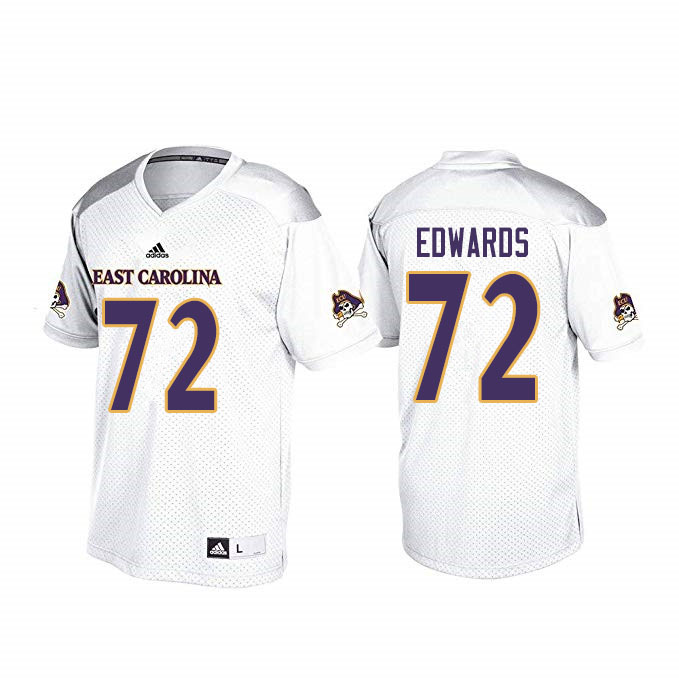 Men #72 John Ross Edwards ECU Pirates College Football Jerseys Sale-White